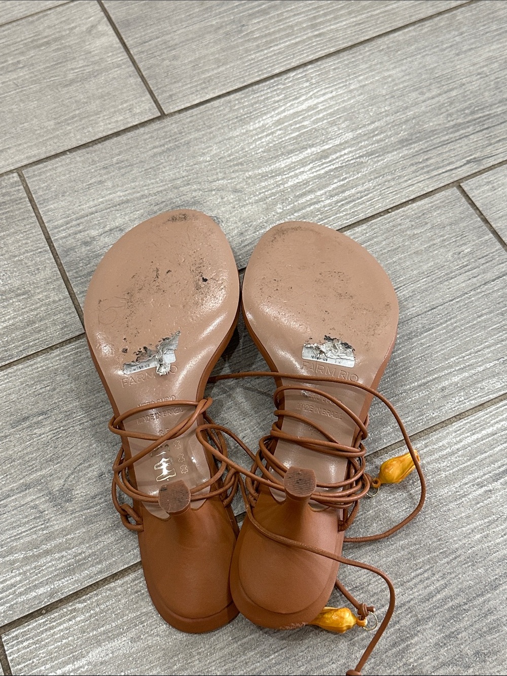 Farm Rio Shell Macrame Kitten Heel Sandals - Picture 10 of 11